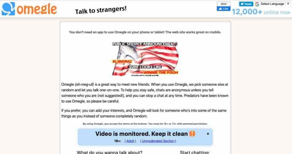 Omegle video is monitored keep it clean